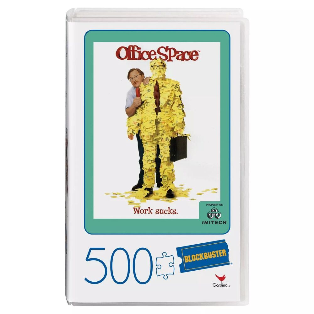 Office Space 500-Piece Puzzles in Plastic Retro Blockbuster VHS Video Case 18x24